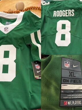 NFL Green & White Rodgers #8 Men's Football Jersey